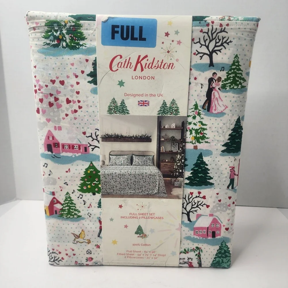 Cath Kidston London Shine Bright Cream FULL 4 Pc Sheet Set 100% Cotton *NEW*